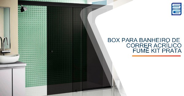 Box para Banheiro de Correr Vidro Fumê Kit Preto Guarulhos