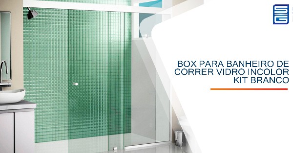 Box para Banheiro de Correr Vidro Incolor Kit Branco Guarulhos