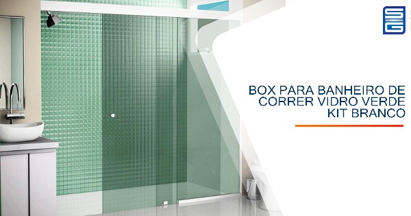 Box para Banheiro de Correr Vidro Verde Kit Branco Guarulhos